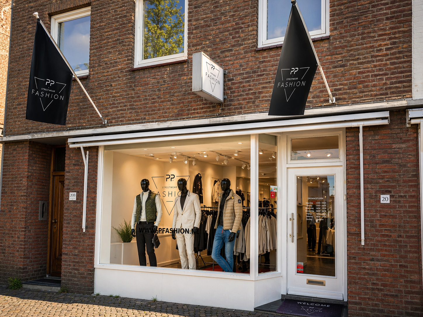 PP Fashion fysieke winkel, winkelpui met etalage